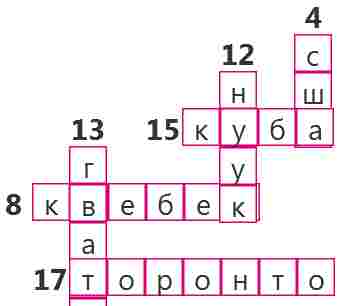 Кроссворд - География Северной Америки
